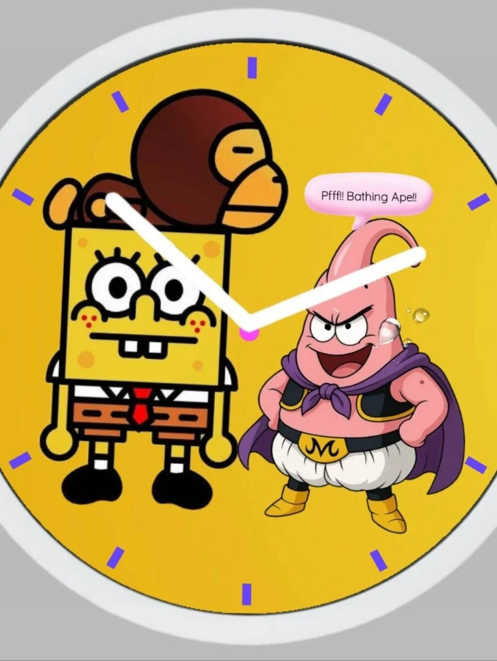 Yellow Cartoon Face Clock - Unbranded